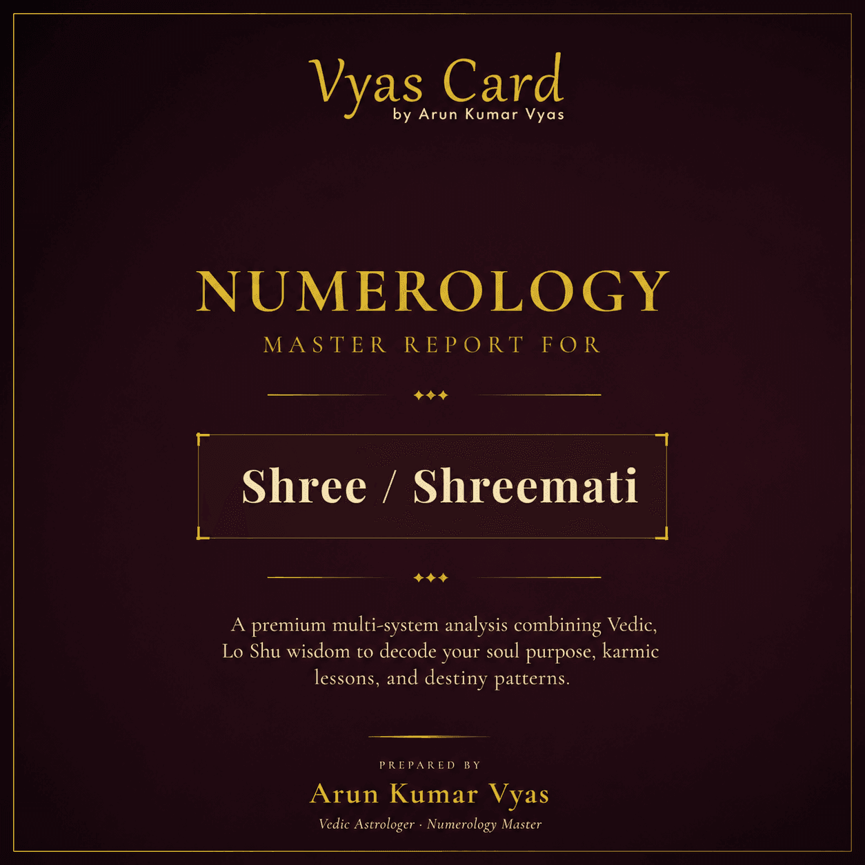 Numerology Reports